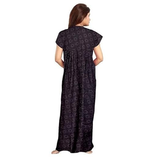 YOZLY Women's Cotton Printed Gown Ankle Length Nighty Free Size (Pack of 2) - Image 4