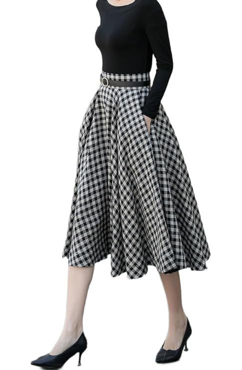 JANAK Girls Mid Length Cotton Midi Blend Skirt 113 Black,Free Size - Image 2