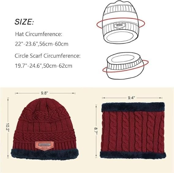 Winter Sports Cap & Muffler for Men & Women| Beanie Cap| 1 Set| (Multicolor) - Image 4