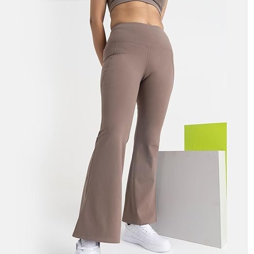 HUNNIT Flare Pants for Women | High Waisted Flared Pants | Athletic Flare Pants with Zero Transparency | Moisture Wicking Spandex Fabric | 4 Way Stretch | Flare Pants for Yoga, Workout - Image 3