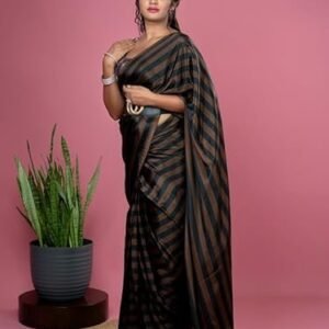 HELLA FASHIONS Ready to Wear Saree for Women 1 Minute Pre-Draped Designer Saree with Blouse Piece | Pre-Pleated Readymade Saree Bollywood Style Elegant for Party, Wedding, Special Occasions
