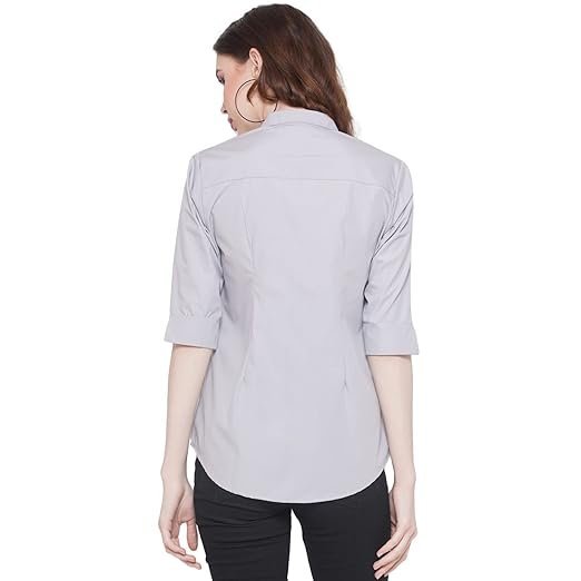 Women's Regular Fit 3/4 Sleeve Solid Formal Shirt - Image 5