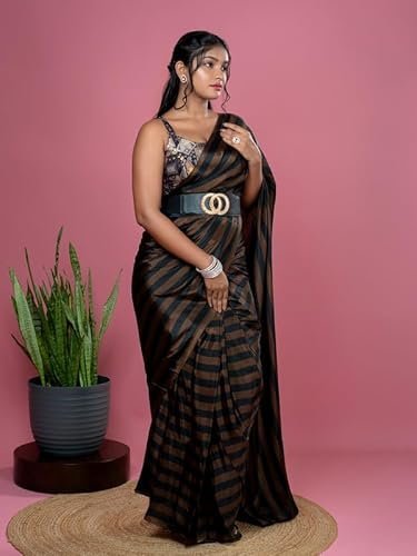 Women's hella fashions ready to wear saree for women 1 minute pre-draped designer saree with blouse piece | pre-pleated readymade saree bollywood style elegant for party, wedding, special occasions - Image 6