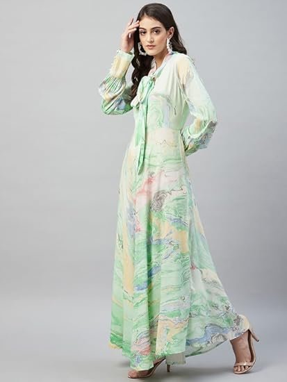 Aaheli Women's Rayon Marbled Dress - Image 4
