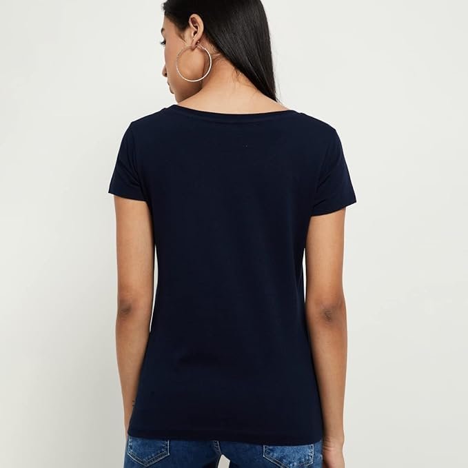 Women's Cotton Regular Fit Printed Round Neck T-Shirt - Image 2