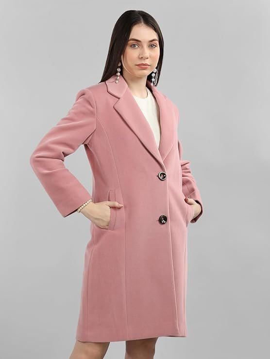 Women's plagg women winter long overcoat with wool blend and comfort fit - Image 3
