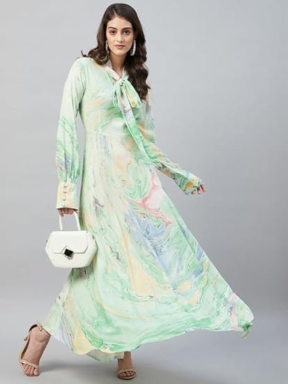 Aaheli Women's Rayon Marbled Dress - Image 3