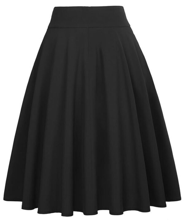 FRAULEIN Women's Flared Pleated Maxi Skirt High Waist A-Line with Pockets and Belt Accessories [Small-Plus Size] - Image 4