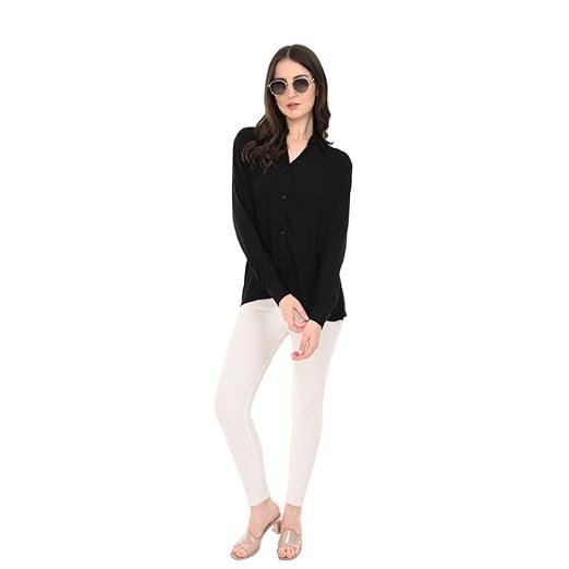 Women's Plain Black Shirt - Rayon Material | Casual & Office Wear - Image 7