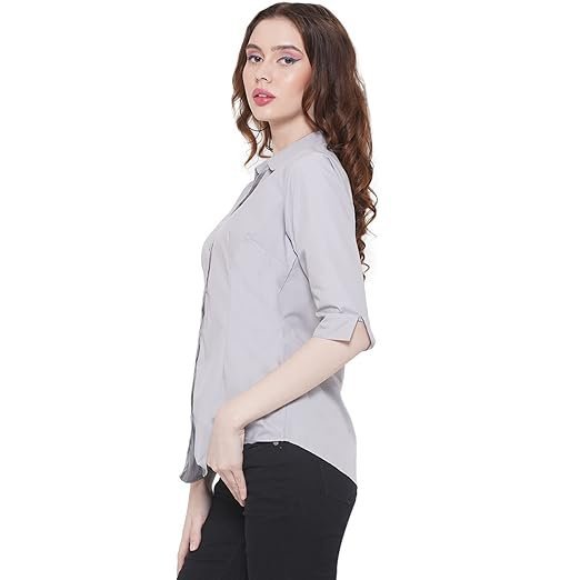 Women's Regular Fit 3/4 Sleeve Solid Formal Shirt - Image 6