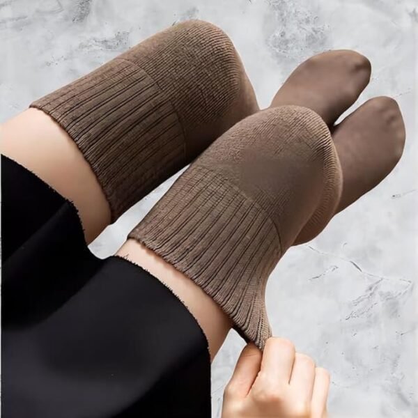 AVNISH Wool Warm Thigh High Socks | Knitted Thick Thermal Woolen Socks for Women Winter Wear Knee Length | Knee High Leg Warmers Long Socks Boot Cuffs Knee Cap | Stocking Girls - Image 5