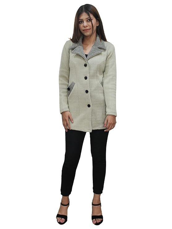 Matelco Womens Woollen Collared Coat Cardigan - Image 3