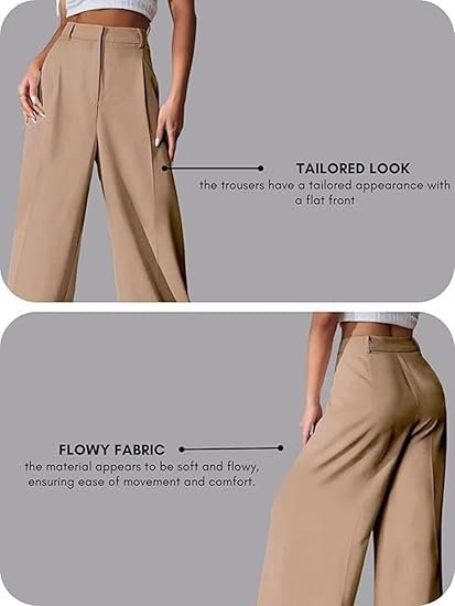 GRECIILOOKS High Waist Trousers for Women – Flared Korean Style Formal Pants | Elegant Workwear for Office, College & Events (Available in Plus Size and Combo Pack of 2) - Image 5
