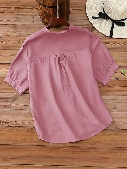 LITZO Shirts for Women – Korean Style Long Sleeve Oversized Button Down | Plus Size Workwear Top for Office & Casual Wear (L-98-101) - Image 3