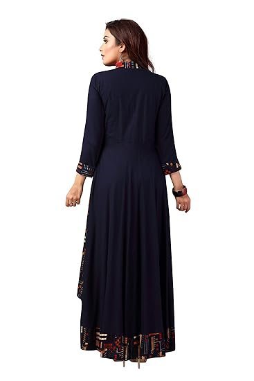 madhuram textiles Women Rayon A-Line Long Kurti(M-2082) - Image 3