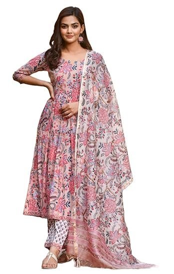 KLOSIA Women's Viscose Floral Printed Kurta and Pant with Dupatta Set - Image 2