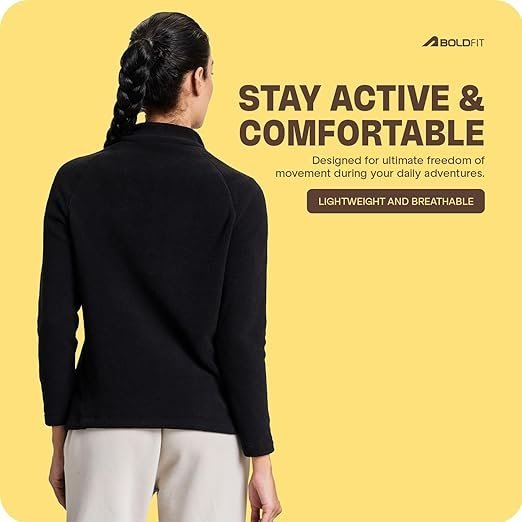 Boldfit Sweatshirts for Women Stylish Jacket for Women Winter Wear Sweaters for Women Stylish Winter Wear for Women Stylish Zipper Fleece Pullover for Women Winter Jacket for Women Thermal Top Wear - Image 4
