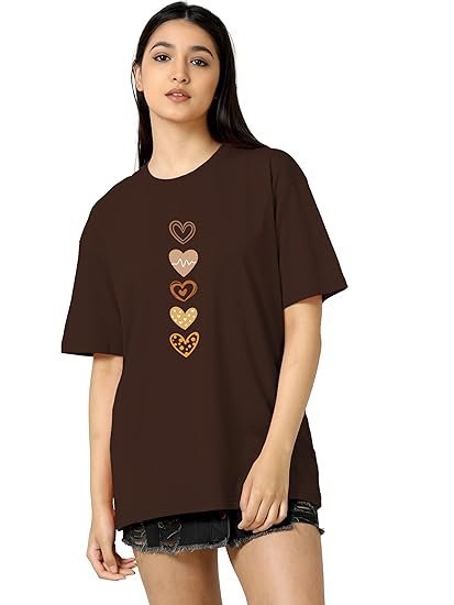 TQH Women's Casual Printed Round Neck, Oversized Longline Drop Shoulder Boho Style T-Shirt - Image 6