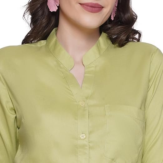 Women's Rayon 3/4th Sleeve Solid Casual Shirt - Image 4