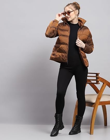 Monte Carlo Womens Solid High Neck Full Sleeve Jacket (224067448) - Image 3