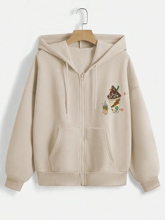 Tagas Women's Solid Zipper Hooded Sweatshirt|Zip Up (Hoodie) for Womens| - Image 5
