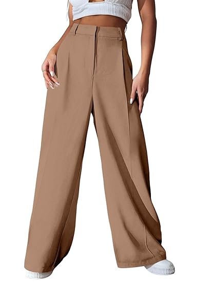 GRECIILOOKS High Waist Trousers for Women – Flared Korean Style Formal Pants | Elegant Workwear for Office, College & Events (Available in Plus Size and Combo Pack of 2)