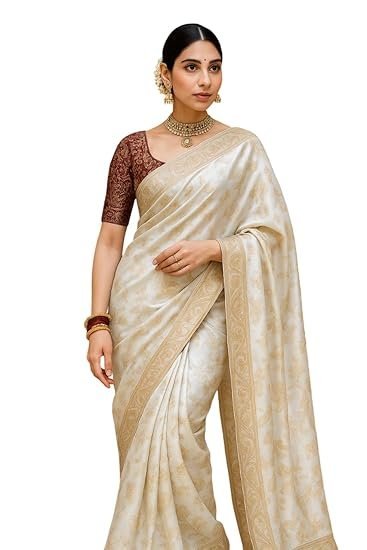 D V ENTERPRISE Women's Pure Original Kanjivaram Zari weaving silk Royal Rajwadi Kalamkari kanchipuram desinger Saree With Blouse piece for Wedding