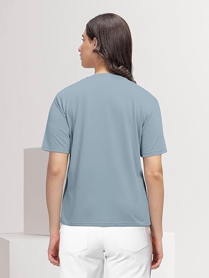 HELLCAT Trendy Printed Regular Fit Round Neck Casual Tshirt for Women - Image 4