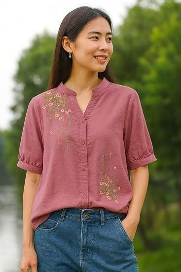 LITZO Shirts for Women – Korean Style Long Sleeve Oversized Button Down | Plus Size Workwear Top for Office & Casual Wear (L-98-101) - Image 5