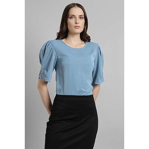 Van Heusen Women's Regular Fit Half Sleeve Round Neck Formal Top - Image 5