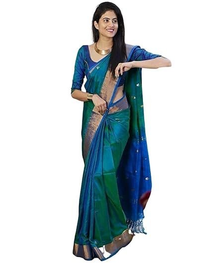 SGF11- Women's Kanjivaram Woven Soft Silk Saree With Blouse Piece - Image 3