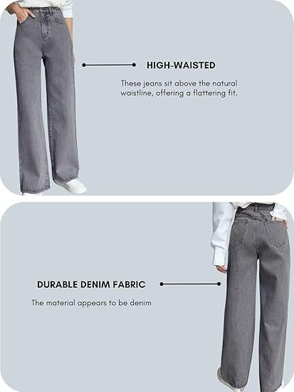 GRECIILOOKS Regular Fit Pant Baggy High Waist | Bell Bottom Jeans for Women - Image 5