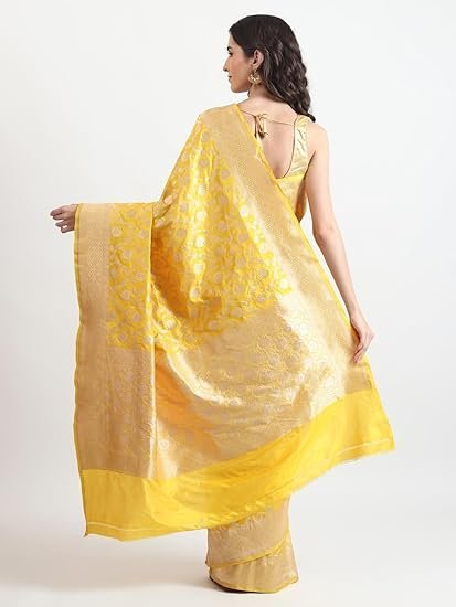 THE WEAVERS SHOP BY RAAVI Brocade Pure Banarasi Silk Saree Original Katan Silk Handloom Saree Banarasi Saree for Women Pure Silk Sarees for Women Saree Banarasi Silk with Blouse - Image 6