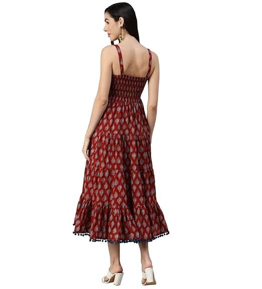 Divena Indigo Print Cotton Long Dress - Image 2
