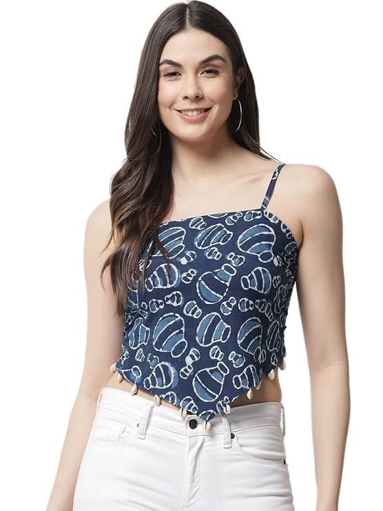 POPWINGS Casual Solid Puff-Sleeves Crop Top for Women || V-Neck Crop Top for Women || Half-Sleeves Summer Crop Top for Women || Crop Tops for Women Latest Fancy Crop Top for Women