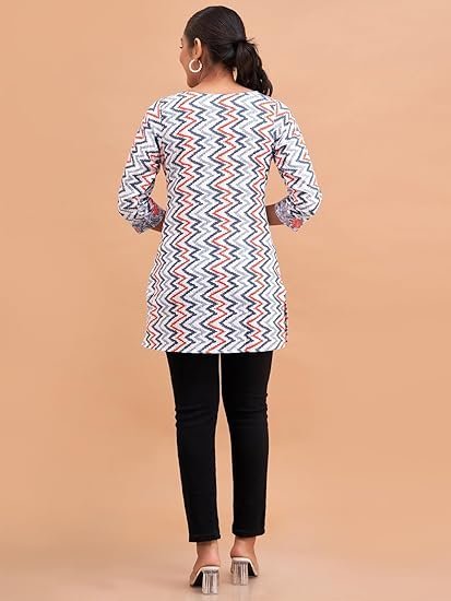 Women Cotton Printed Short Kurti | Short Kurti for Women | Printed Cotton Kurti - Image 4