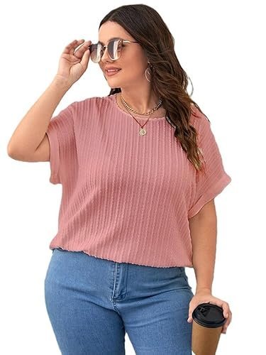 Zilcon Womens Dressy Casual Business Work Tops Summer Half Sleeve Shirts Boat Neck Jacquared Tshirts
