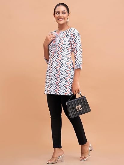 Women Cotton Printed Short Kurti | Short Kurti for Women | Printed Cotton Kurti - Image 5