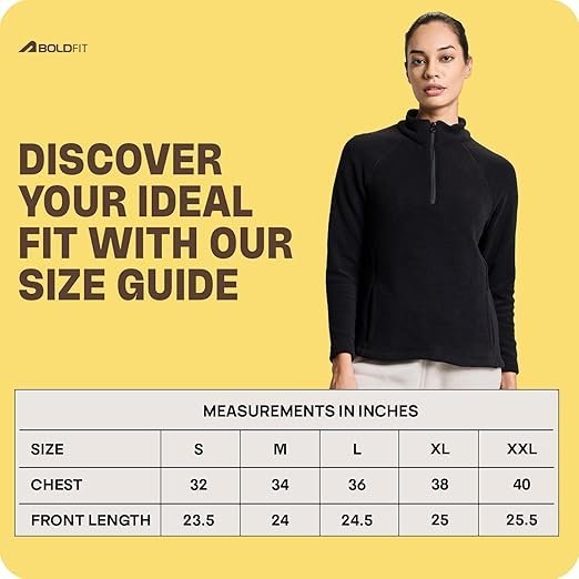 Boldfit Sweatshirts for Women Stylish Jacket for Women Winter Wear Sweaters for Women Stylish Winter Wear for Women Stylish Zipper Fleece Pullover for Women Winter Jacket for Women Thermal Top Wear - Image 3