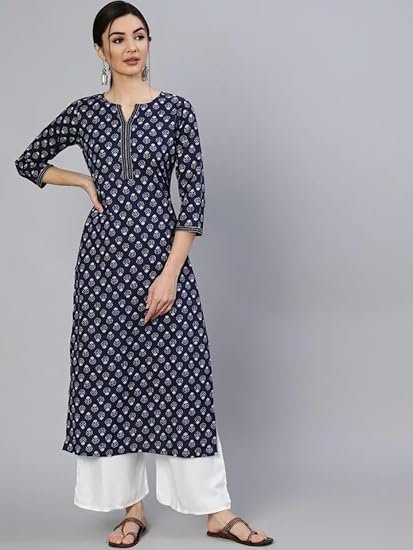 Artsy Fashion Women's Cotton Slub Round Neck 3/4 Sleeves Printed Designer Stylish Kurti for Ladies - Image 3
