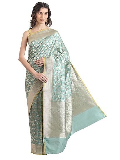 THE WEAVERS SHOP BY RAAVI Brocade Pure Katan Silk Banarasi Silk Saree Original, Handloom Saree Silk, Banarasi Saree for Women, Pure Silk Sarees for Women Original with Unstitched Blouse Piece - Image 2