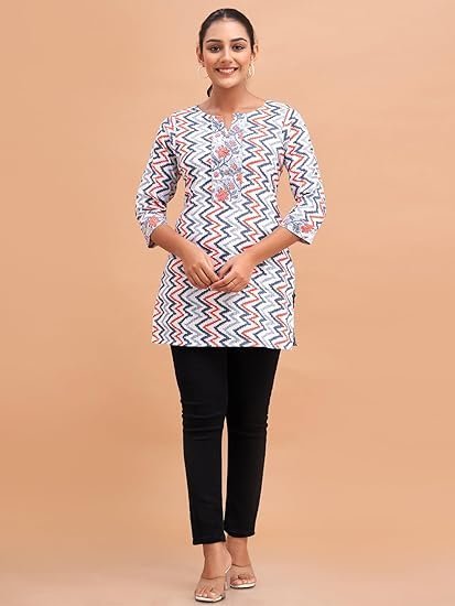 Women Cotton Printed Short Kurti | Short Kurti for Women | Printed Cotton Kurti - Image 6