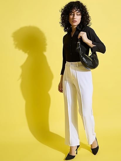 Crepe Regular Fit Solid Women Formal Shirt | Official Shirt - Image 4