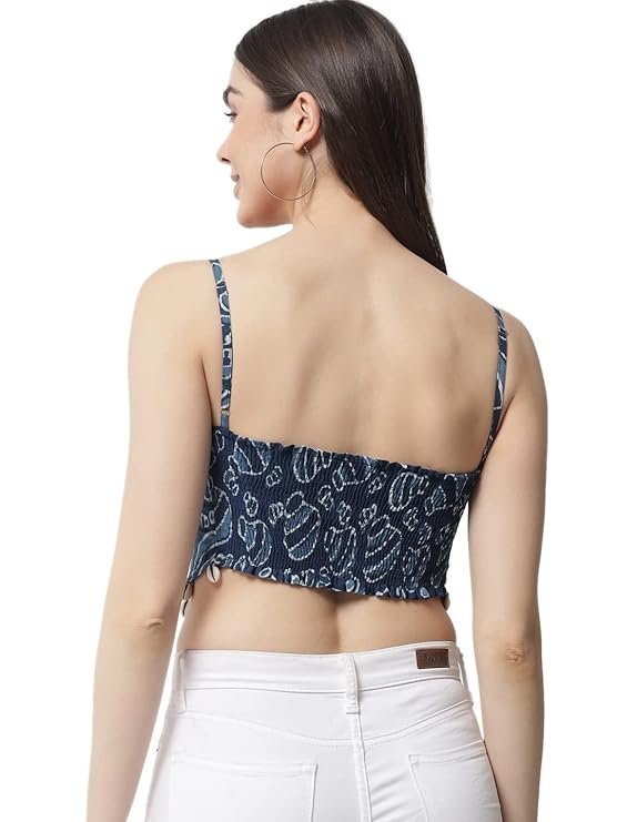 POPWINGS Casual Solid Puff-Sleeves Crop Top for Women || V-Neck Crop Top for Women || Half-Sleeves Summer Crop Top for Women || Crop Tops for Women Latest Fancy Crop Top for Women - Image 2