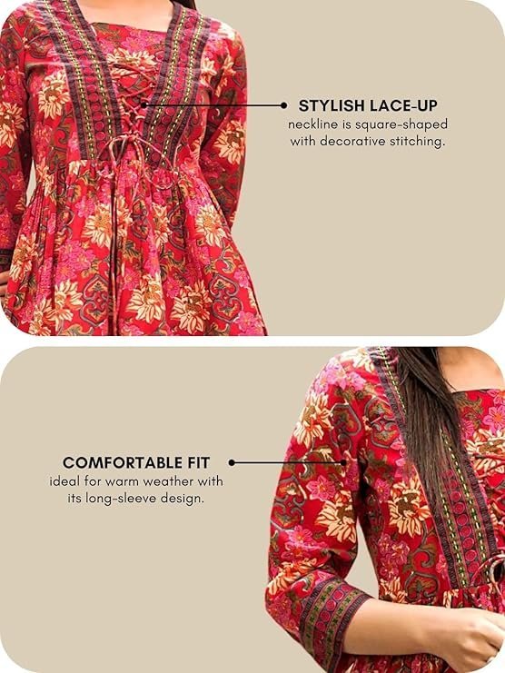 Fashion Women's Rayon Paisley Printed Tunic Western Tops Short Kurti – Comfortable Everyday Wear & Half Sleeves, Collar Neck (Available in Plus Size and Combo Pack of 2) - Image 2