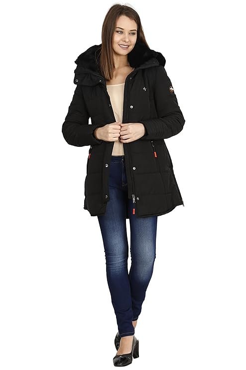 HIVER Women's Nylon Jacket Water Proof Full-Sleeved Winter Jacket with Hood for Minus Degree - Image 2