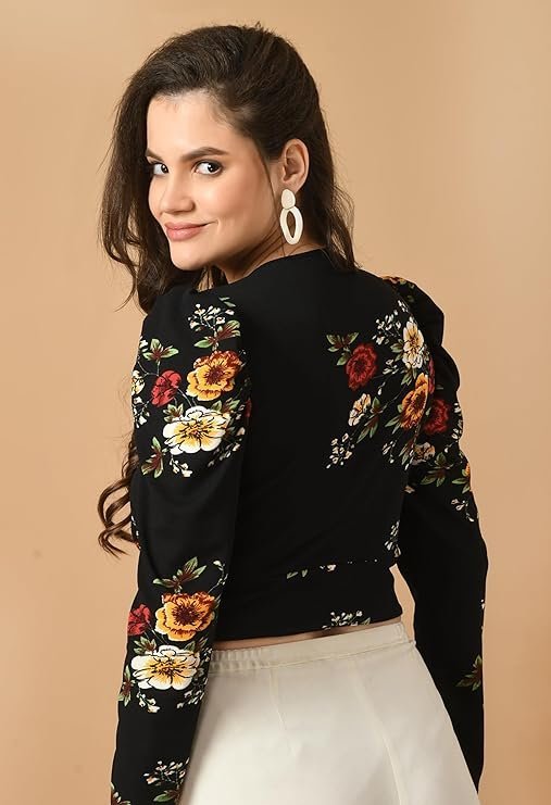 IUGA Women's Floral Printed Top (162_Floral_) - Image 4
