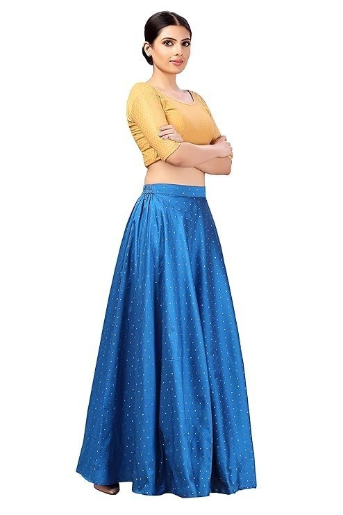 Studio Shringaar Women's Readymade Polyester Taffeta Floor Length Skirt Lahenga Ghaghra - Image 2