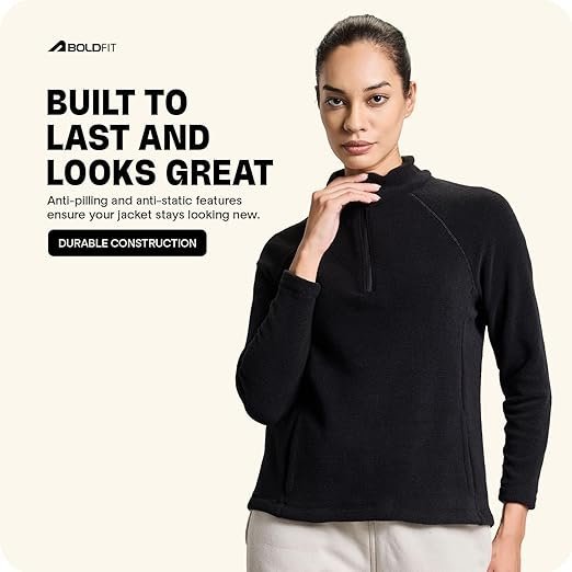 Boldfit Sweatshirts for Women Stylish Jacket for Women Winter Wear Sweaters for Women Stylish Winter Wear for Women Stylish Zipper Fleece Pullover for Women Winter Jacket for Women Thermal Top Wear - Image 5