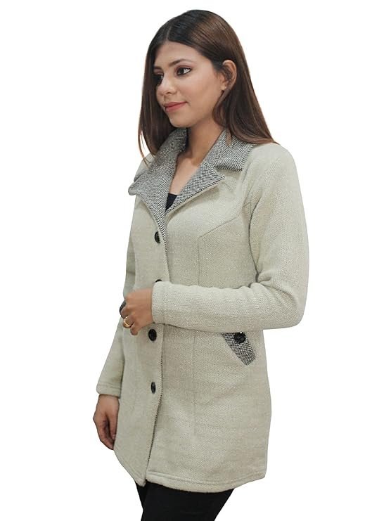 Matelco Womens Woollen Collared Coat Cardigan - Image 4